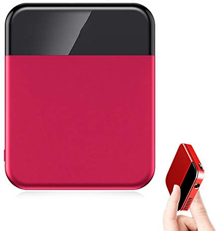 Mini Proyector DLP, Proyector Portátil y Pantalla Grande, Brillo Ajustable y Corrección Trapezoidal, Batería Incorporada y Función de Banco de Energía para Cine en Casa / Película al Aire Libre,Rojo