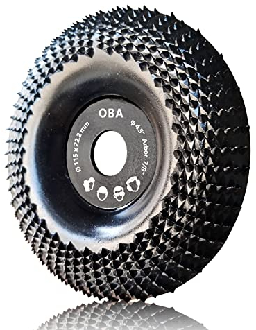 OBA Intaglio Legno Mola Disco 115mm x 22.2mm Smerigliatrice Angolare Disco Abrasivo Lucidatura Modellatura per levigatura intaglio modellatura lucidatura