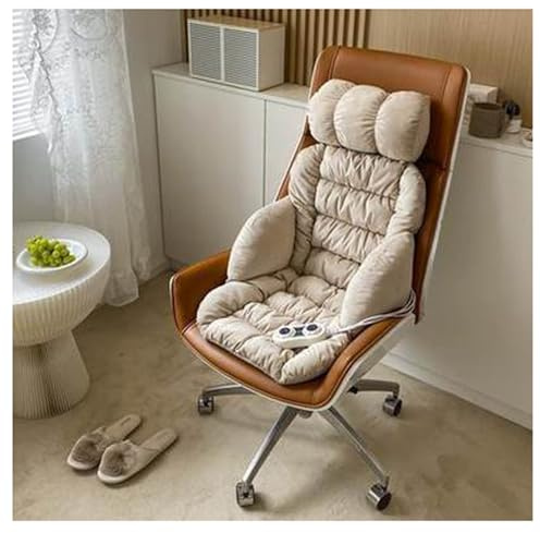 Coussin De Siège Chauffant,Coussin De Siège Chauffant pour Chaise De Bureau,9 Niveaux de Réglage de la Température,Interrupteur à Double Commande,Coussin De Couverture pour Ré(Color:Beige clair)