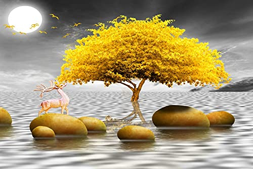 DIY 5D Diamant Malerei kits Malen nach Zahlen Geldbaum groß Diamond Painting Bilder Vollbohrer Stickerei Kreuzstich Kristall Strass Gemälde für Home Wanddekoration Mosaik Geschenk 40x100cm