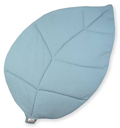 Julius Zöllner Waffeffelpique Krabbeldecke Blatt | Gr. 170x110 cm | Made in Germany | Waffelpique 100% Baumwolle | OEKO-TEX® STANDARD 100 | Greeenery