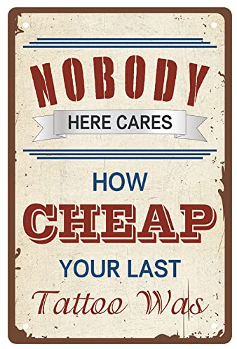 CREATCABIN Bar Metal Sign Tattoo Wall Decor Vintage Retro Art Tin Hanging Iron Painting Poster Plaque for Bar Pub Bathroom Bedroom Farm Tattoo Shop Garden Garage Funny Decorations Gift 8 x 12 Inch