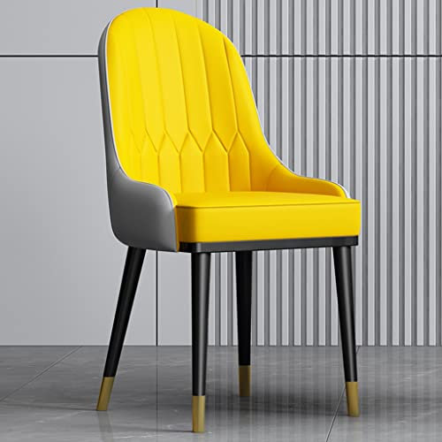 GIZNXBA Esszimmerstühle Weiß Schalenstuhl Polsterstuhl Esszimmer Küchenstuhl Für Das Büro Wohnzimmerstuhl Leder Eitelkeit Stuhl Für Schlafzimmer, Wohnzimmer (Color : /Yellow A)