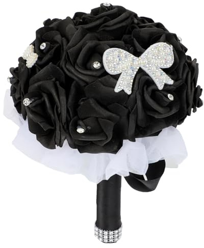 Garneck Chic Artificial Bridal Wedding Bouquet Elegant Fake Flowers for Bride and Bridesmaid for Weddings Festivals and Home Decorations Handmade Floral Arrangement
