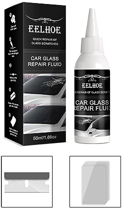 WATSKY Colle de réparation de vitres de voiture - Colle de réparation pour pare-brise - Colle de restauration de verre - 50 ml avec kit d'outils