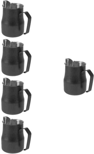 Gadpiparty 5pièces Pot à Lait Acier Avec Bec Mousseur à Lait Pour Latte Art Tasse De Café Professionnelle Équipement De Pour Espresso Et Cappuccino