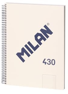 MILAN® Cuaderno A4 con espiral y tapa dura, 80 hojas blancas de 95 gr/m², colección 430 since 1918, beige