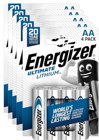 20 piles Energizer Ultimate Lithium AA – Pile stylet longue durée pour appareils torches, jouets et appareils photo
