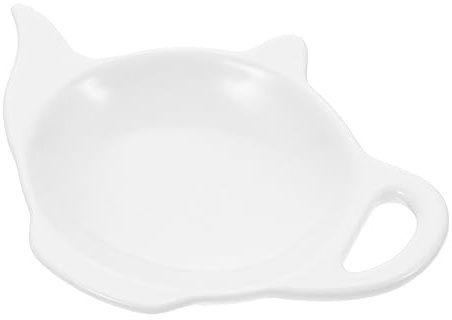CATIEBYE Decorative Teabag Coaster Ceramic Teabag Tray Multi-function Desktop Holder for Home Kitchen Tea Accessories Organizer