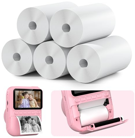 GREENKINDER 5 Rollen Druckpapier für Kinderkamera, Sofortdruck Thermopapier, Nachfüllpapier für Kinderkamera, Sofortbildkamera Druckpapier für Kinder, Beste Wahl für Sofortdruckkameras