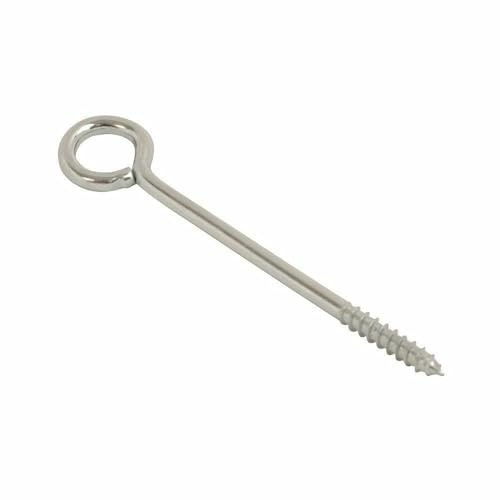 10 x Heavy-Duty Vine Eye Bolts 75mm – BZP Screw-in Eye Hooks for Wire, Fencing, Trellis Support & Outdoor Fixings – Rust-Resistant Steel for Wood, Brick & Masonry