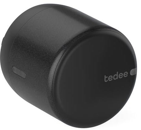 tedee Lock GO 2, serratura intelligente per porta, facile da installare, senza cambio cilindro, controllo tramite Bluetooth e da remoto tramite app, iPhone e Android, Smart Home, argento, Ø 58 mm x 65