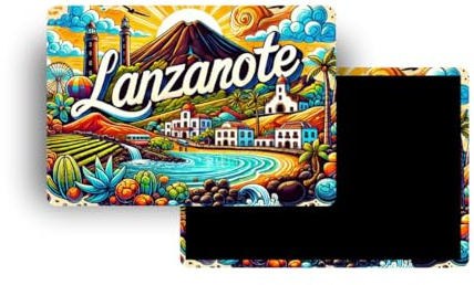 Kühlschrankmagnete – 18 Modelle zur Auswahl – Touristische Souvenirs der Welt – Dekorative Kühlschrankmagnete – Reisegeschenk – Traditioneller Stil – 5,4 x 7,8 cm – 1 Stück (Lanzarote)