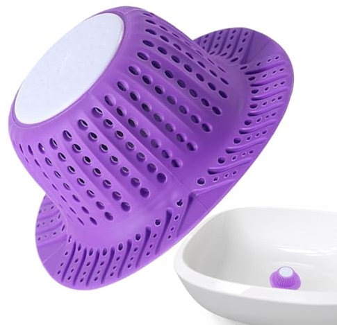Filtre de vidange pour cheveux, filtre d'évier en silicone, anti-obstruction, facile à nettoyer, bouchon de salle de bain, couvercle de vidange d'évier, idéal pour appartement, maison, hôtel, 12 x 5