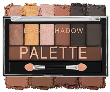 Erinde Palette fards à paupières de 10 couleurs, mat et scintillant, hautement pigmentée et durable, avec pinceau à palette maquillage yeux, facile à estomper, ombre a paupiere #01