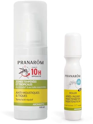 Pranarôm - Aromapic - Duo Anti-moustiques - Spray Lacté 100 ml et Roll-on après-piqûres BIO 15 ml