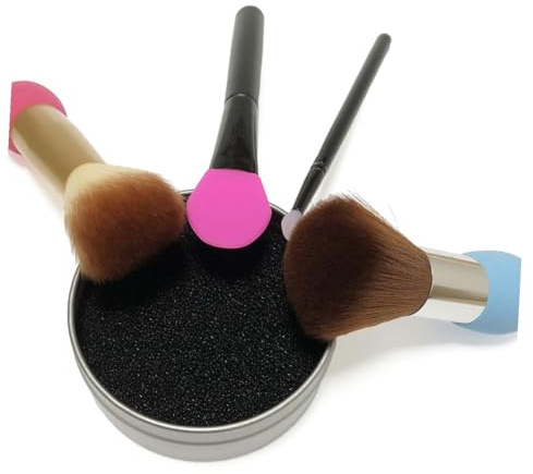 TEHAUX Esponja de Maquillaje y Limpiador en Seco 7 Piezas Compacta para Brochas Herramientas Mujer Uso Rápido Viaje Recambios