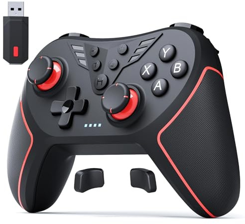 RivalPlay Wireless Controller for PC - Hall Effect Joystick, 2.4G & Wired 1000Hz Polling Rate, Remappable Buttons, Adjustable Turbo & Vibration - Gaming Controller for PC Windows 11, 10, 7 & 8