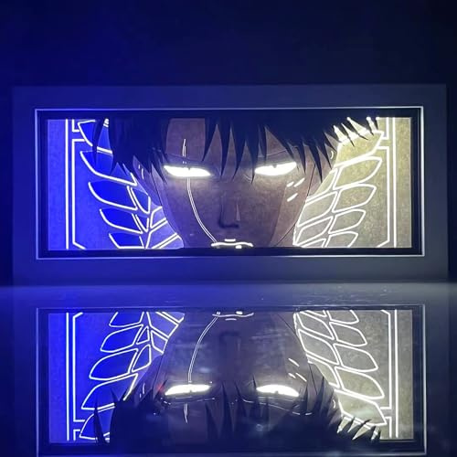 Jilijia Eren Jaeger Nachtlicht Anime Charakter Levi/Zoe Hans 3D Papierschnitzerei Lichtbox Fernbedienung Anpassung Tischlampe für Zuhause Schlafzimmer Dekoration