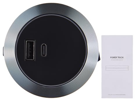LUCKDANO Adattatore per Binari, Adattatore USB e Presa Type C, per Binari Elettrici con Luce LED Blu, per Smartphone, Tablet e Dispositivi USB C (SP5)