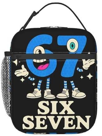 VDKQHLFWZ Backpack 67 Six Seven 6-7 Funny Italian Brainrot Thermal Insulated Lunch for Travel Reusable Bento Box Cooler Thermal Lunch Box Festival gift
