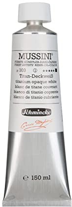 MUSSINI® - feinste Künstler-Harz-Ölfarben, Titan-Deckweiß - 150 ml