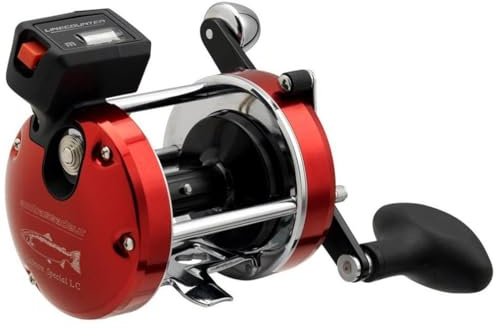 Abu Garcia Angelrolle Ambassadeur Linecounter 7000 Salmon Special LC Meters Schleppfischen im Meer von dem Boot Big Game Drifting