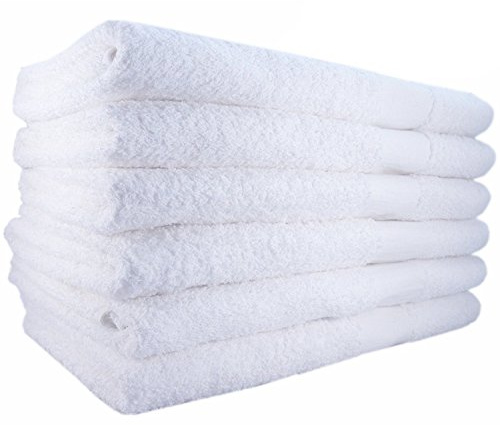OMNI LINENS Hotel-Spa-Pool-Gym Cotton Hair & Bath Towel - 12 Pack, White, Super Soft, Easy Care, Ringspun Cotton for Maximum Softness and Absorbency (24 x 48 Inch)