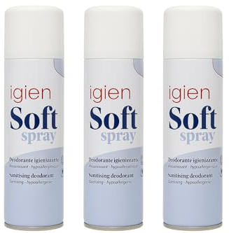 RAMPI Tris Deo Igiensoft Spray Igienizzante Tessuti Profumatore per Ambienti Deodorante Igienizza Abiti Salvatessuti Armadi Mangiaodori 3x400ml