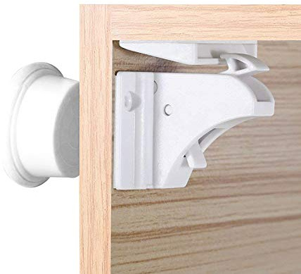 LATTCURE Baby Kindersicherung Magnetischer Schrankschutz Schrankschloss 8 Schlösser mit 2 Schlüssel für Schubladen und Schranktür für Baby Kinder Sicherheit