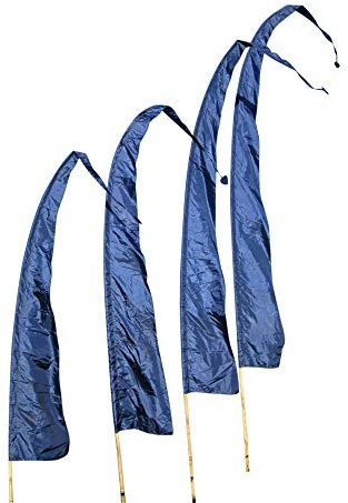 Balifahne 5m Marineblau Ohne Stange | Umbul Gartenfahne Original Flagge | Yoga Fahne| Boho Dekofahne | Hochzeitsdeko & Event-Banner | Asiatische Windfahne | Geschenk für Gartenfreunde