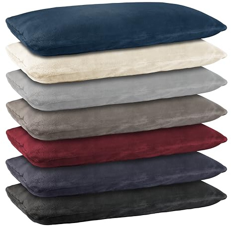 BaSaTex Plüsch Kissenbezug, 2er Pack, 40x80 cm, Bordeaux | Winter Plüsch, Kuschelig Weich, Öko_Tex Zertifiziert, Cashmere-Touch