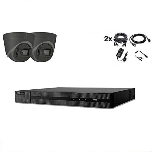 HIKVISION 8MP CCTV 4K UHD DVR 8CH SYSTEM OUTDOOR 2X VIVID HD CAMERAS SECURITY KIT UK (1TB HDD, GREY)