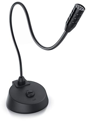 CSL - Desktop PC Mikrofon - Klinkenanschluss Tischmikrofon - Ideal für Sprachaufnahmen – hohe Klangqualität - Stummschaltung - Konferenz, Gaming, Podcast, Skype, Streaming, YouTube