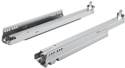 HETTICH 9257130 Länge 750 mm, Actro 5D Silent System Vollauszug (Schubkastenführung) integrierte Dämpfung, Tragkraft 70 kg, Stahl verzinkt, Silber