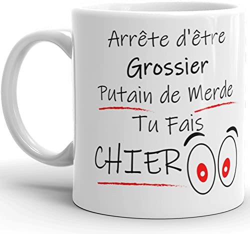 Kalféa Lustige Tasse mit lauten Worten, Keramik-Tasse, originelles Geschenk, hochwertig, für Herren, Damen, Kollegen, Freunde, Familie, Geburtstag, Weihnachten, Party, 325 ml