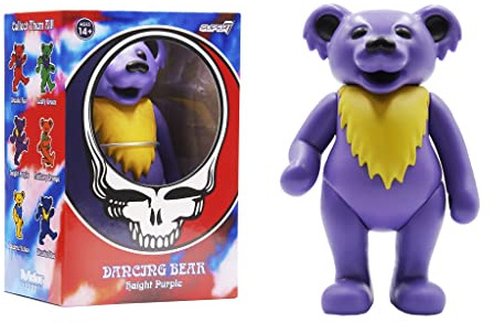 Super7 Grateful Dead Dancing Bear - 3.75 Grateful Dead Action Figure with Peg Stand Accessory Classic Music Collectibles and Retro Toys