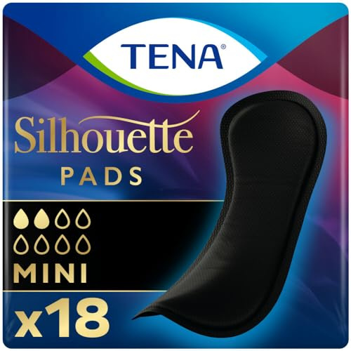 Tena - TENA Silhouette, Schwarz, Mini Inkontinenzeinlagen, 18 Stück