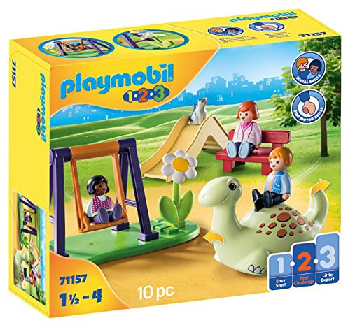 PLAYMOBIL 1.2.3 71157 Spielplatz, Lernspielzeug & Motorikspielzeug für Kleinkinder, Erstes Spielzeug für Kinder ab 1,5 bis 4 Jahre