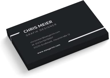 100 Visitenkarten Frame - 1-seitig - Querformat - rechteckig - viele Farben + Papier zur Auswahl - sofort personalisieren (Schwarz)