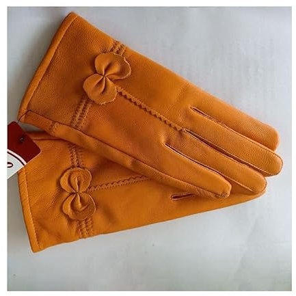 Aolity Winterhandschuhe Frauen Echtes Leder Winter Warme Handschuh Damen Echte Schafsleder Handschuhe Mädchen Fahren Mode Weibliche Luxus Wolle gefütterte Handschuhe
