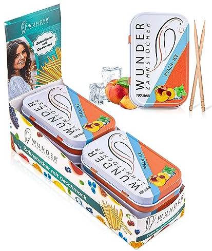 Wunder Zahnstocher Display (6er Pack) - Zahnstocher mit Geschmack - Plastikfreies Kaugummi - hilft gegen Mundgeruch - frischer Atem mit Aromatisierte Zahnstocher - Zuckerfrei