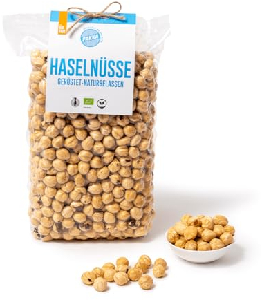 PAKKA - Bio noisettes grillées nature, 1kg, produit et conditionné directement par le producteur à Sugdidi en Géorgie, vegan 1000g