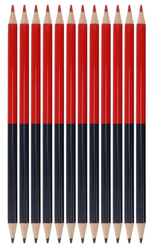 Matite Preaffilate Cancellabili su Entrambi i Lati da 12 Pezzi, Materiale Premium per la Scrittura di Disegni, Colore a Lunga Durata, Design Ergonomico (Matite rosse e blu)