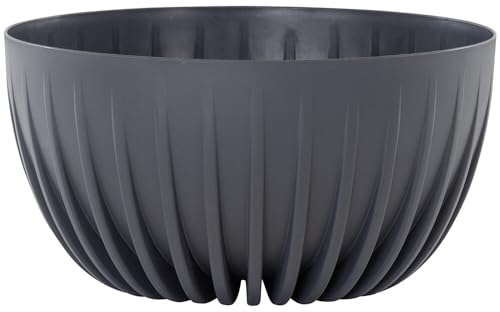 Siena Garden ECO Pflanzschale anthrazit 30 cm recycelter Kunststoff, 29,8 x 29,8 x 15,7 cm