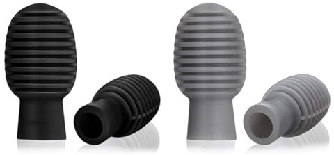 XKSOCT Trommel Dämpfer - 4 pcs Trommel Stumm Silikon Schlegel Stille Trainieren Tipps Schlagzeug Zubehör Stumm Ersatz Musik Instrumente Zubehör(Schwarz, Grau)