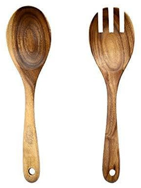 Tablespoons Large Wooden Spoon Set Big Salad Serving Spoon Fork Natural Wood Tablespoon Long Handled Cooking Spoon Kitchen Utensils Serving Spoon