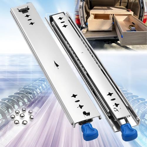 KAnduo Schubkastenauszug Schwerlast Rollenführung Vollauszug 500-1500mm Mit Verriegelungsfunktion, Maximale Traglast 120kg Seitenmontage (Color : with Lock, Size : 1150mm)