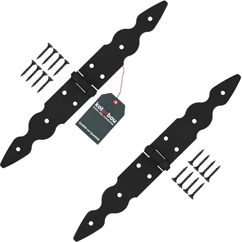 KOTARBAU® 2er Set Ladenband Türbänder 150 x 150 x 35 mm aus Pulverbeschichtetem Stahl Torscharnier Türband Schwarz Scharniere Klappbar Fensterscharnier Holztür Gartentor Scharnier Kistenband Torbeschl