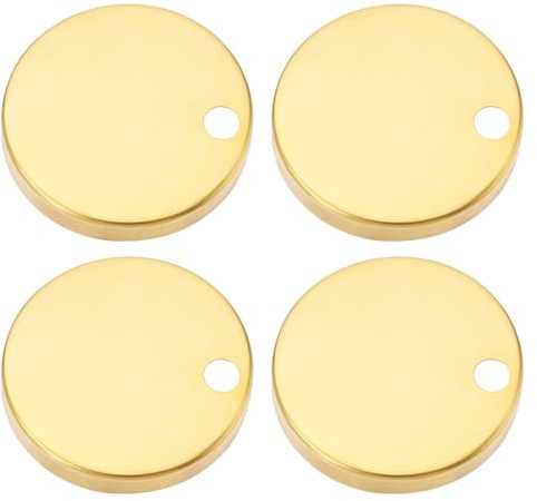 LT Easiyl Set di 4 copri cerniere per sedile WC da 60 mm, in acciaio inox 304, colore oro